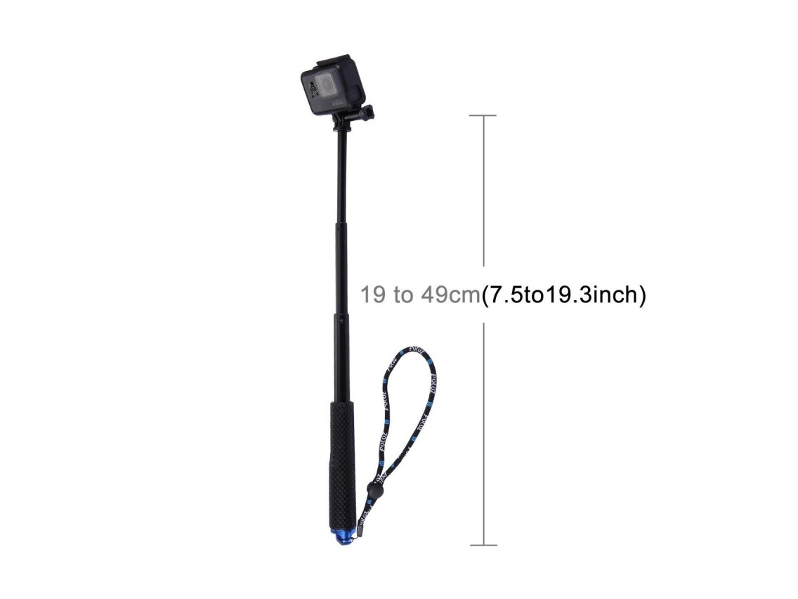 Palo selfie Puluz para cámaras deportivas (DJI, GoPro, Insta360) (negro)