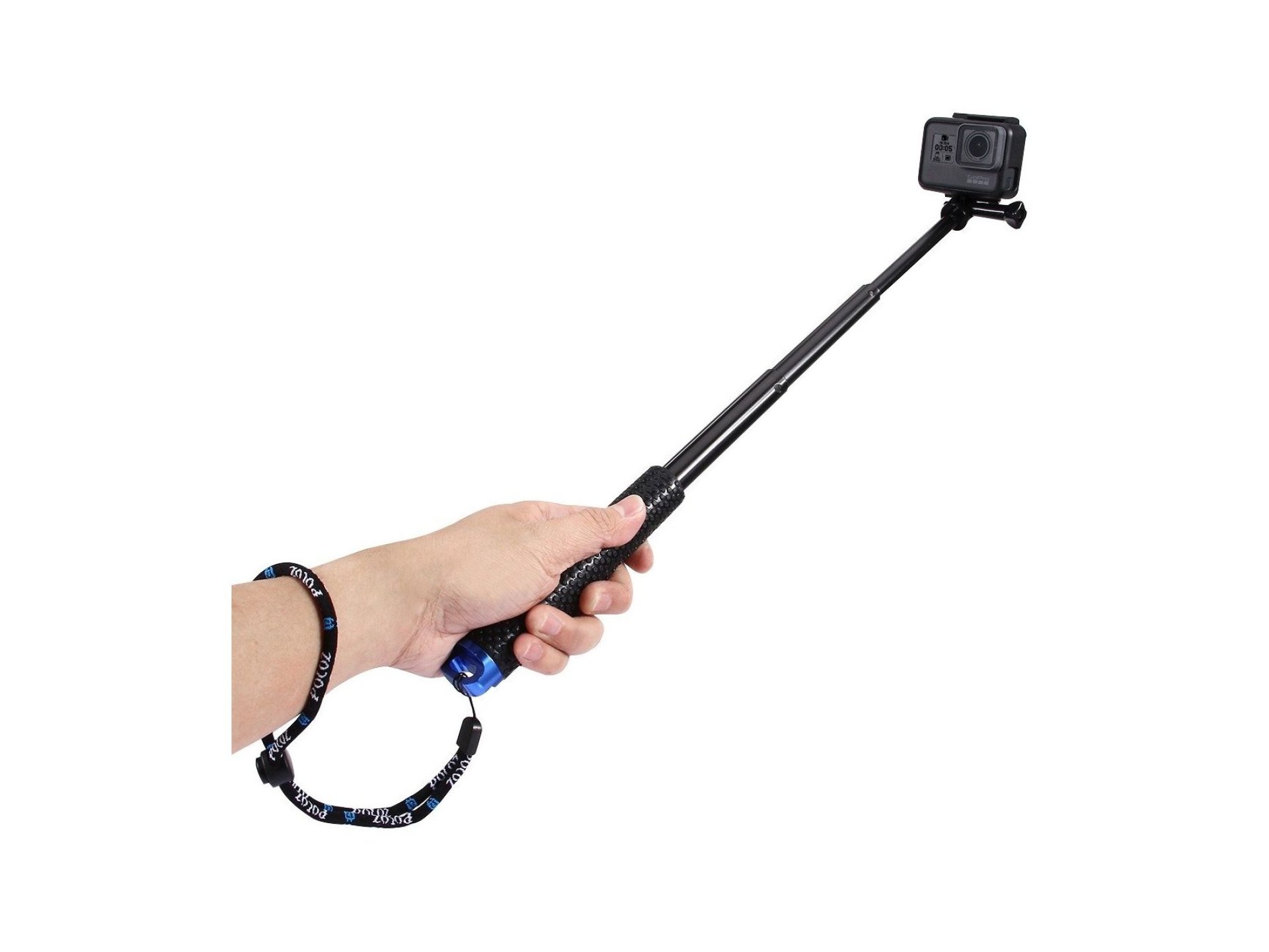 Palo selfie Puluz para cámaras deportivas (DJI, GoPro, Insta360) (negro)