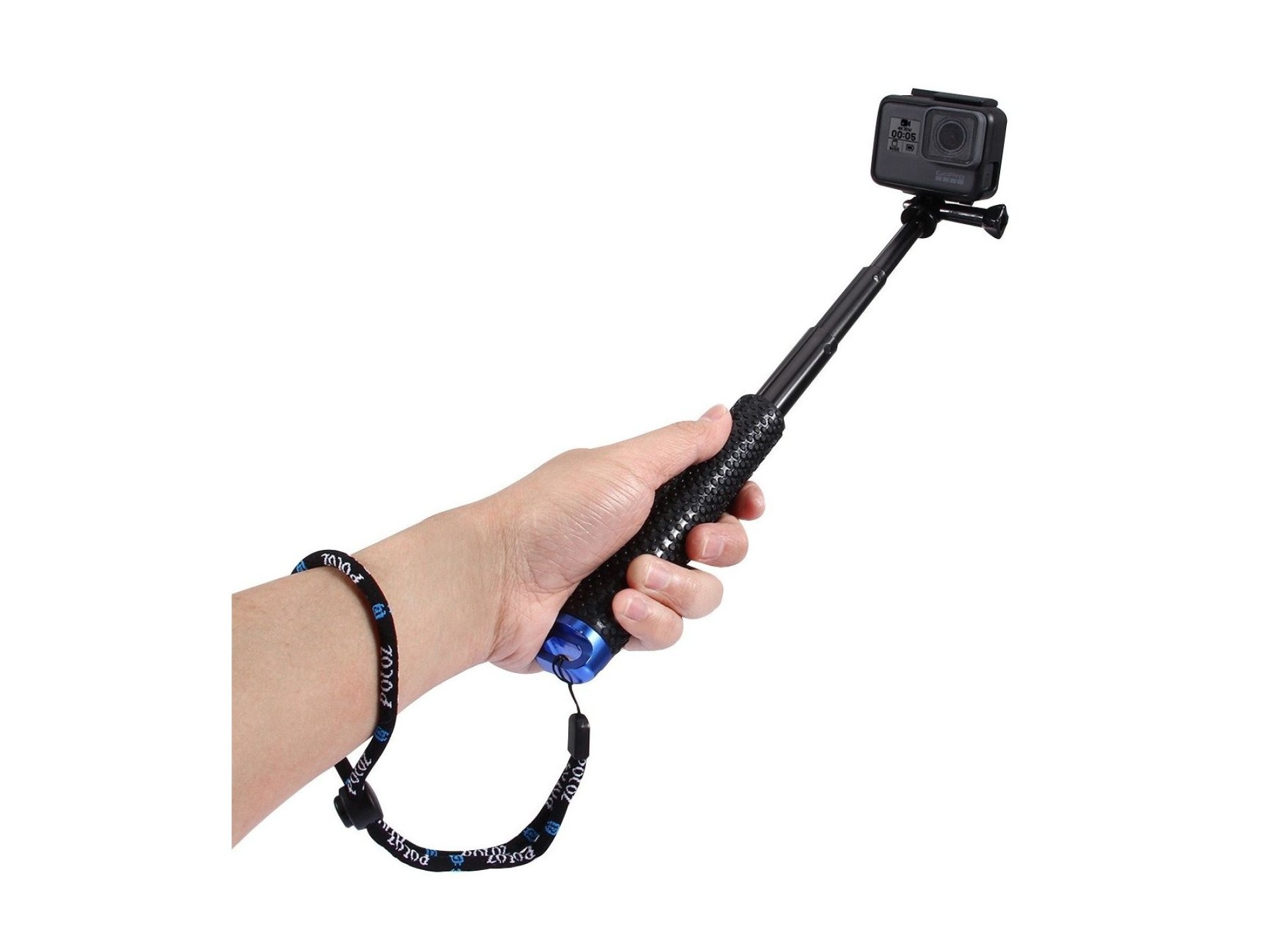 Palo selfie Puluz para cámaras deportivas (DJI, GoPro, Insta360) (negro)