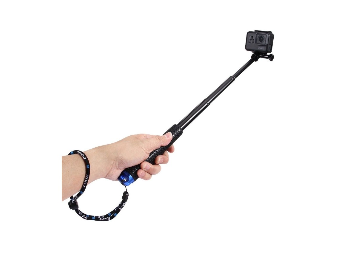 Palo selfie Puluz para cámaras deportivas (DJI, GoPro, Insta360) (negro)