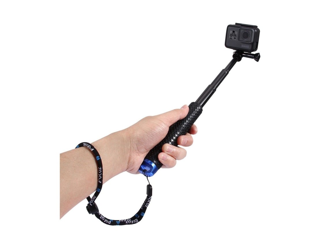 Palo selfie Puluz para cámaras deportivas (DJI, GoPro, Insta360) (negro)
