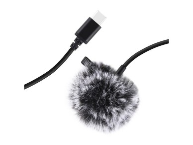 Microfone de lapela Jack Puluz com clipe PU425 1,5m USB-C