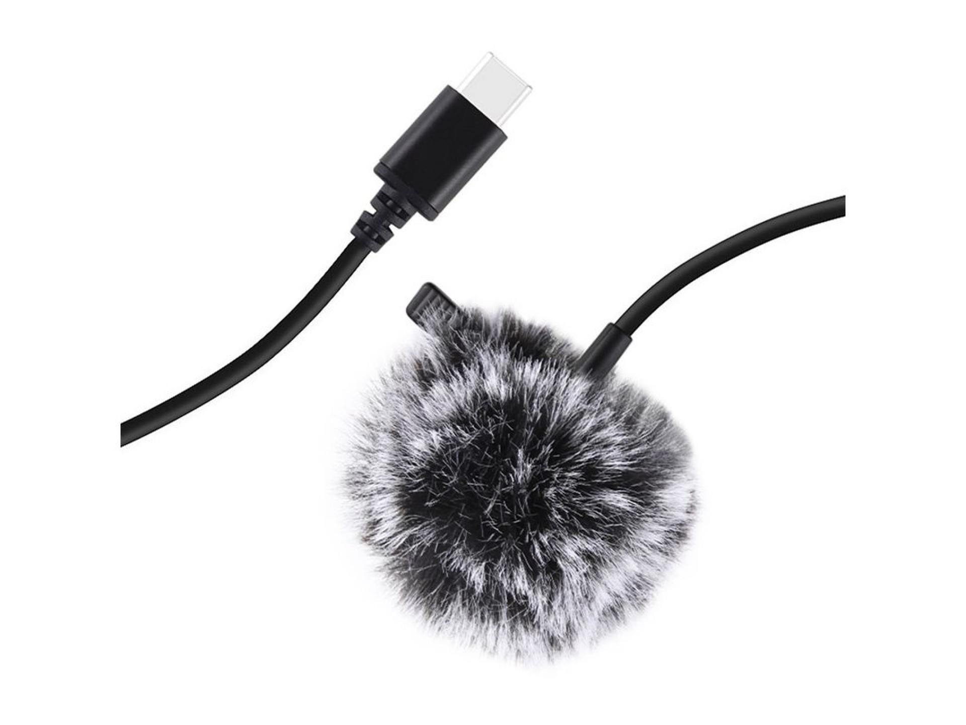 Microfone de lapela Jack Puluz com clipe PU425 1,5m USB-C