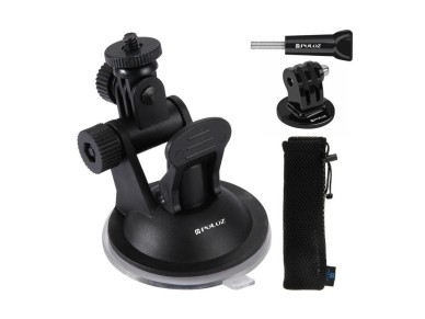 Puluz car windshield mount for sports cameras (including Osmo Action 5 Pro, Insta360 X5)