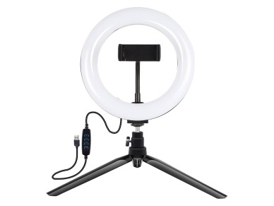 Tripod Mount Puluz with 20cm LED Ring Vlogging PKT3073B Tripod Mount Puluz with 20cm LED Ring Vlogging PKT3073B