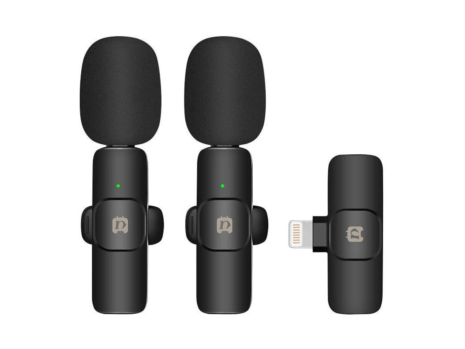 Microfone de lapela sem fio Puluz PU3150B com conector Lightning.