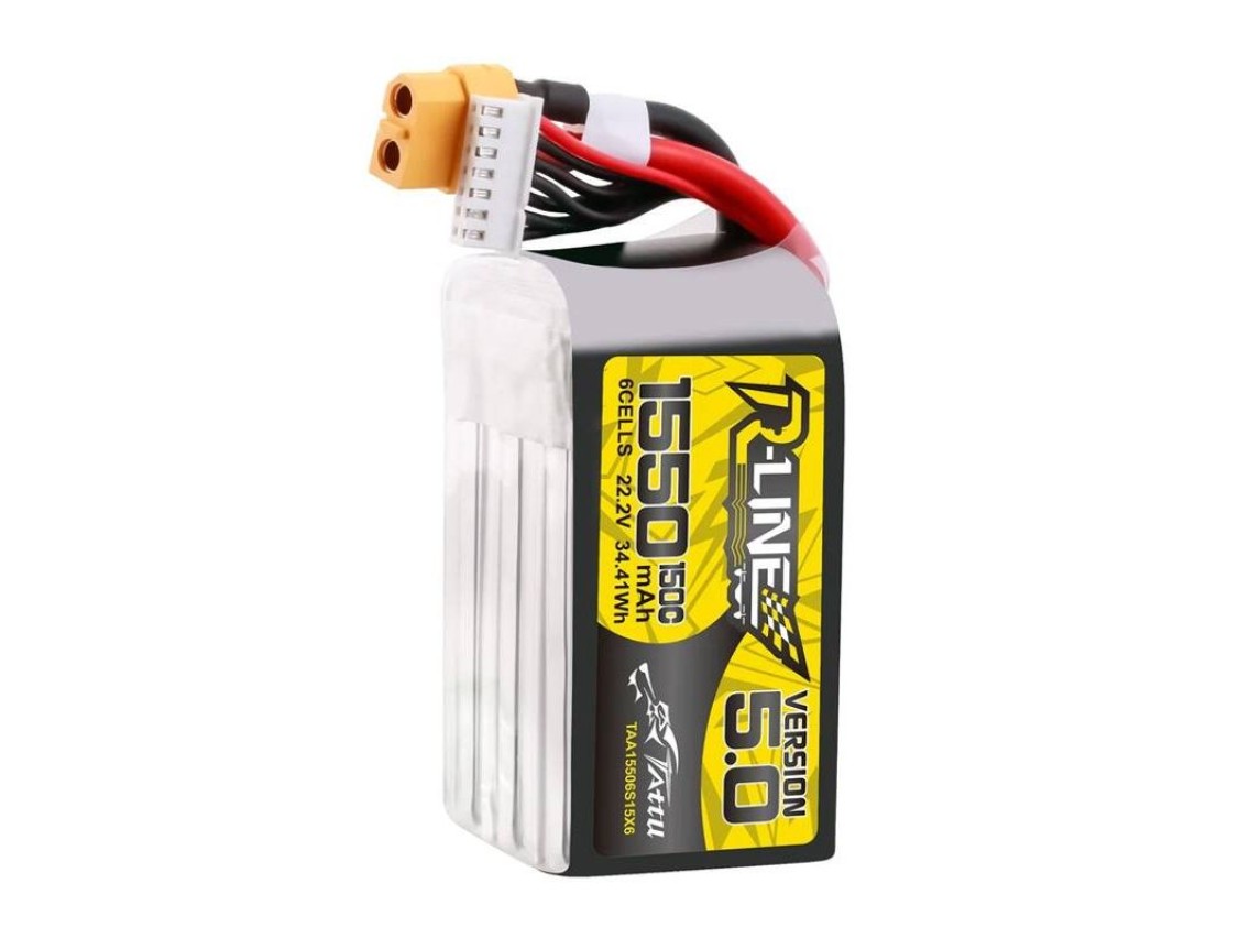 Bateria Lipo Tattu R-Line Versão 5.0 1550mAh 22.2V 150C 6S com conector XT60