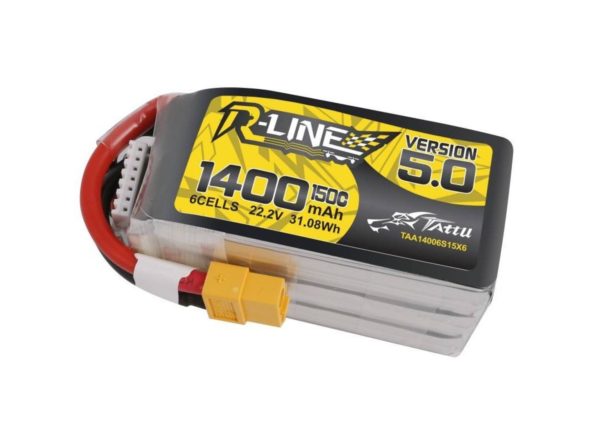 Batería Tattu R-Line 5.0 1400mAh 22.2V 150C 6S1P XT60