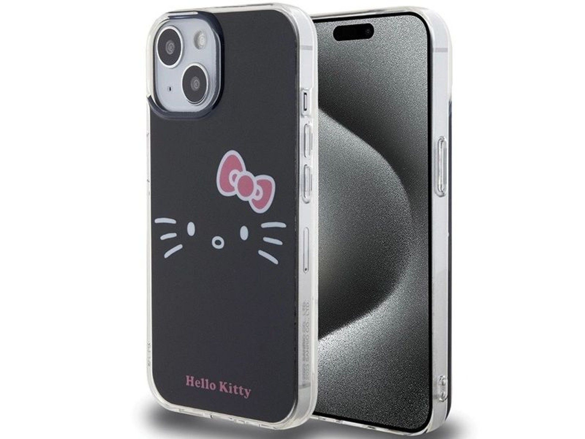 Capa Hello Kitty IML Kitty Face para iPhone 15 - preta