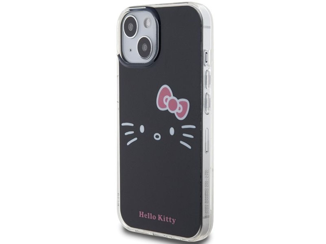 Capa Hello Kitty IML Kitty Face para iPhone 15 - preta