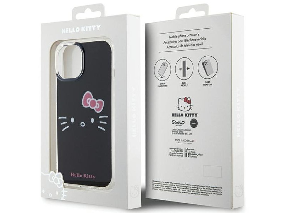 Hello Kitty IML Kitty Face case for iPhone 15 - black