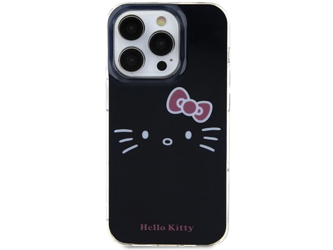 Capa Hello Kitty IML Kitty Face para iPhone 15 Pro - preta