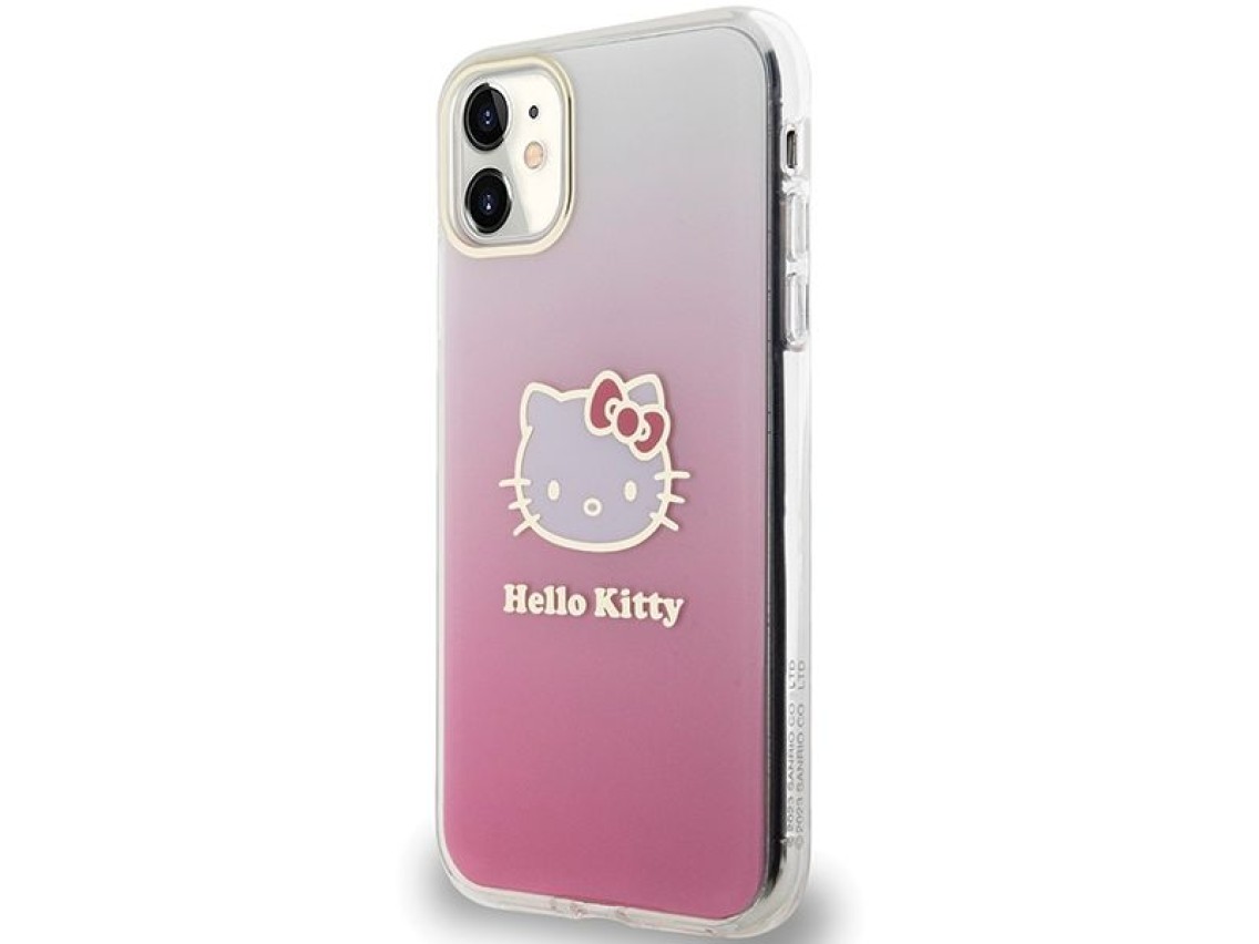 Funda Hello Kitty IML Gradient Electrop con cabeza de gatito para iPhone 11 / Xr - Rosa