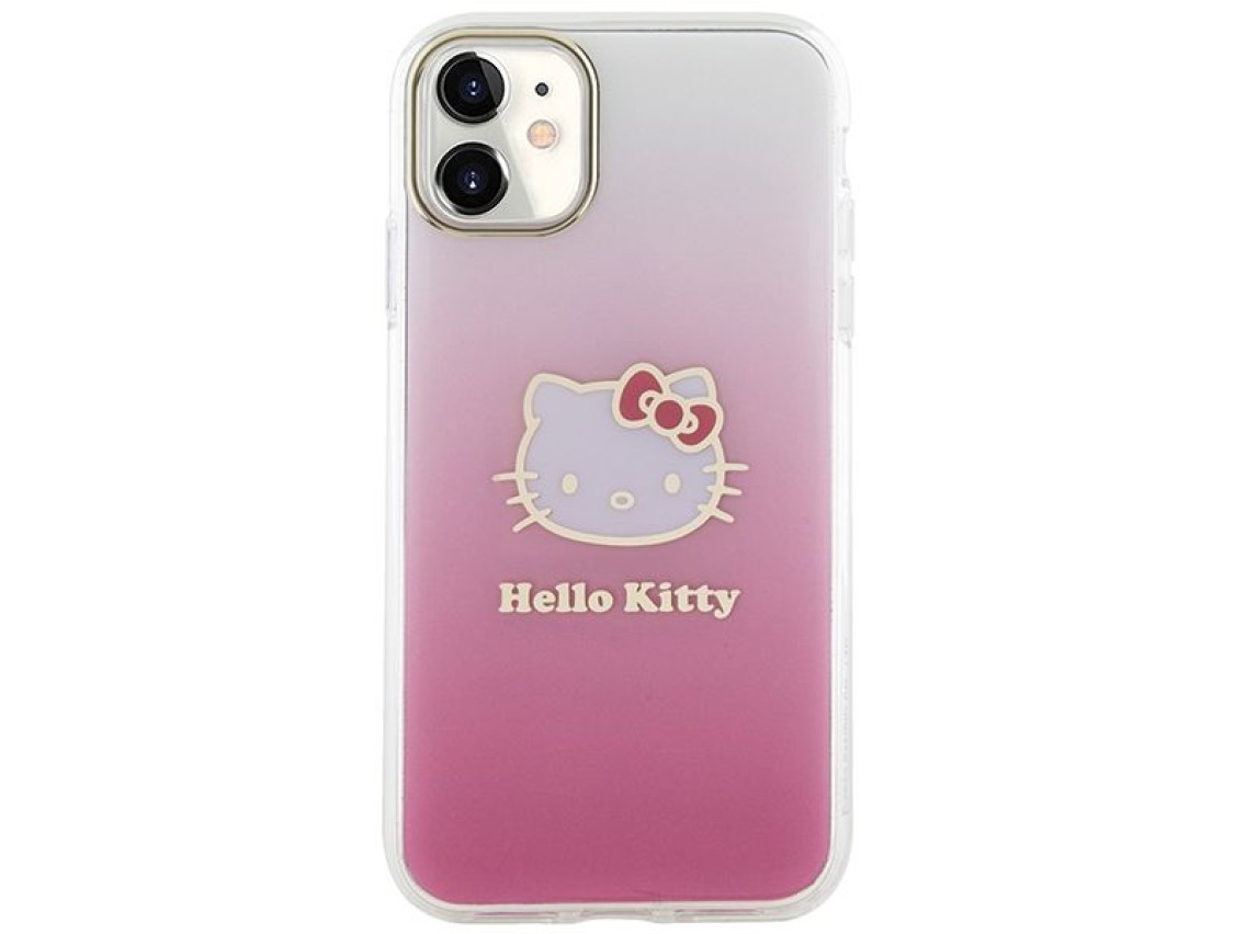 Funda Hello Kitty IML Gradient Electrop con cabeza de gatito para iPhone 11 / Xr - Rosa