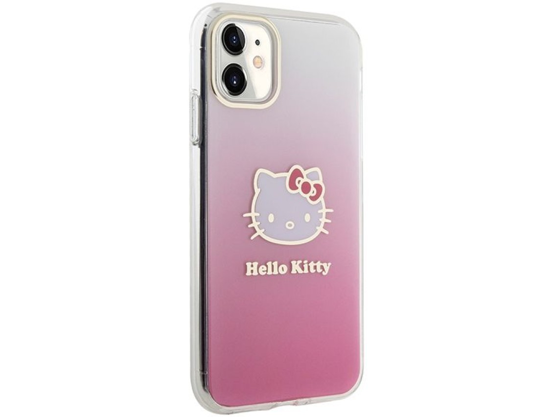 Funda Hello Kitty IML Gradient Electrop con cabeza de gatito para iPhone 11 / Xr - Rosa