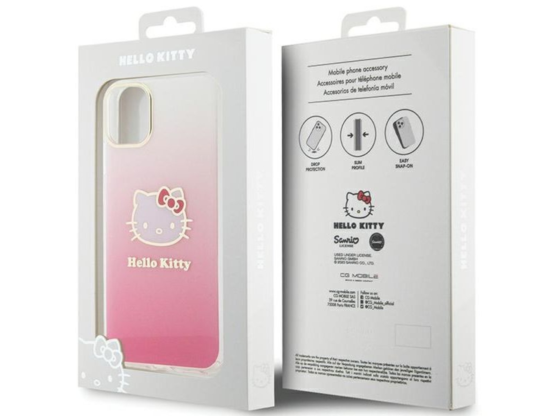 Funda Hello Kitty IML Gradient Electrop con cabeza de gatito para iPhone 11 / Xr - Rosa