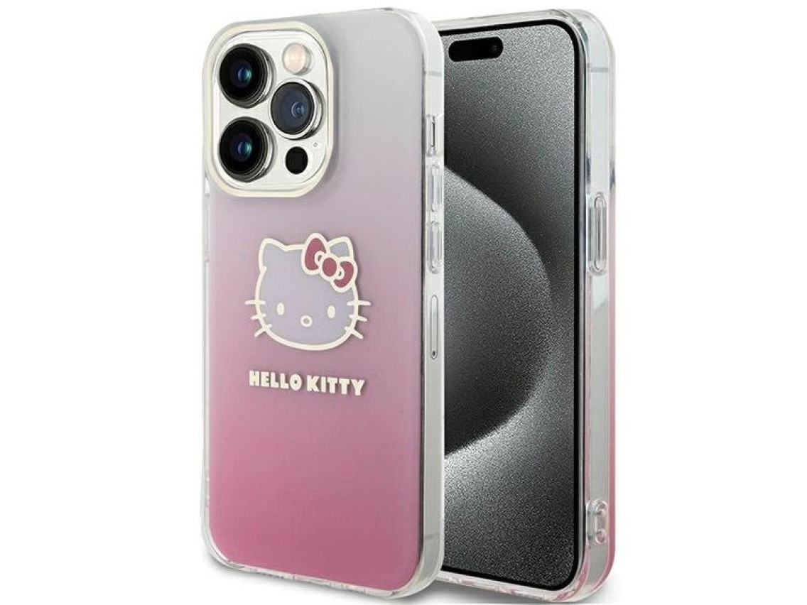 Funda Hello Kitty IML Gradient Electrop Kitty Head para iPhone 13 Pro / 13 - rosa