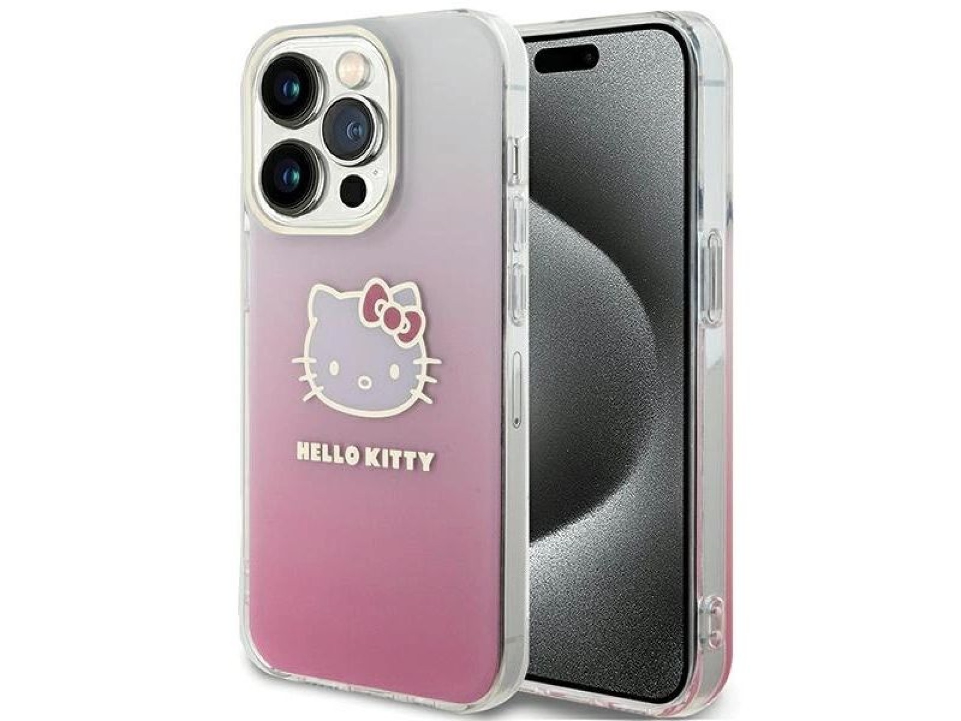 Capa Hello Kitty IML Gradient Electrop Kitty Head para iPhone 13 Pro Max - rosa