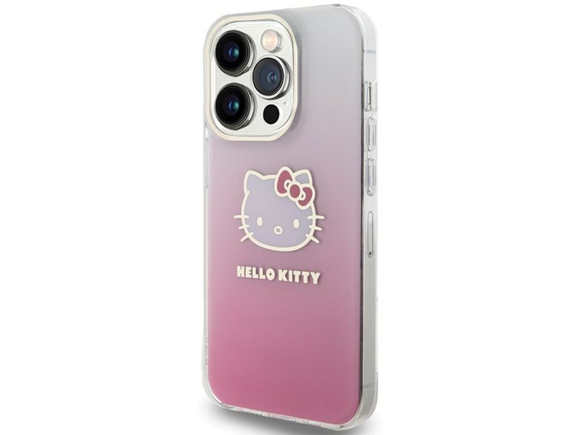Capa Hello Kitty IML Gradient Electrop Kitty Head para iPhone 13 Pro Max - rosa