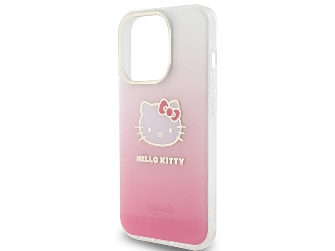 Capa Hello Kitty IML Gradient Electrop Kitty Head para iPhone 13 Pro Max - rosa