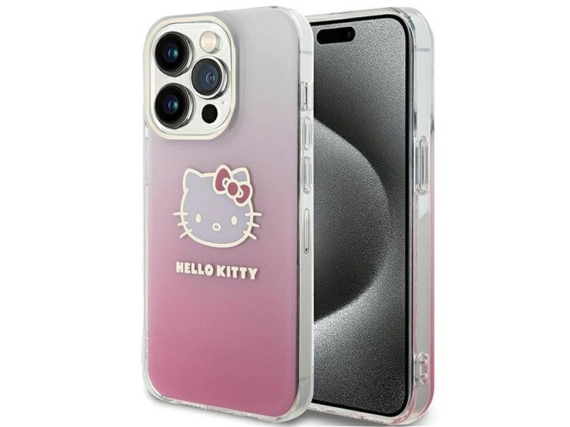 Funda Hello Kitty IML Gradient Electrop Kitty Head para iPhone 14 Pro - rosa