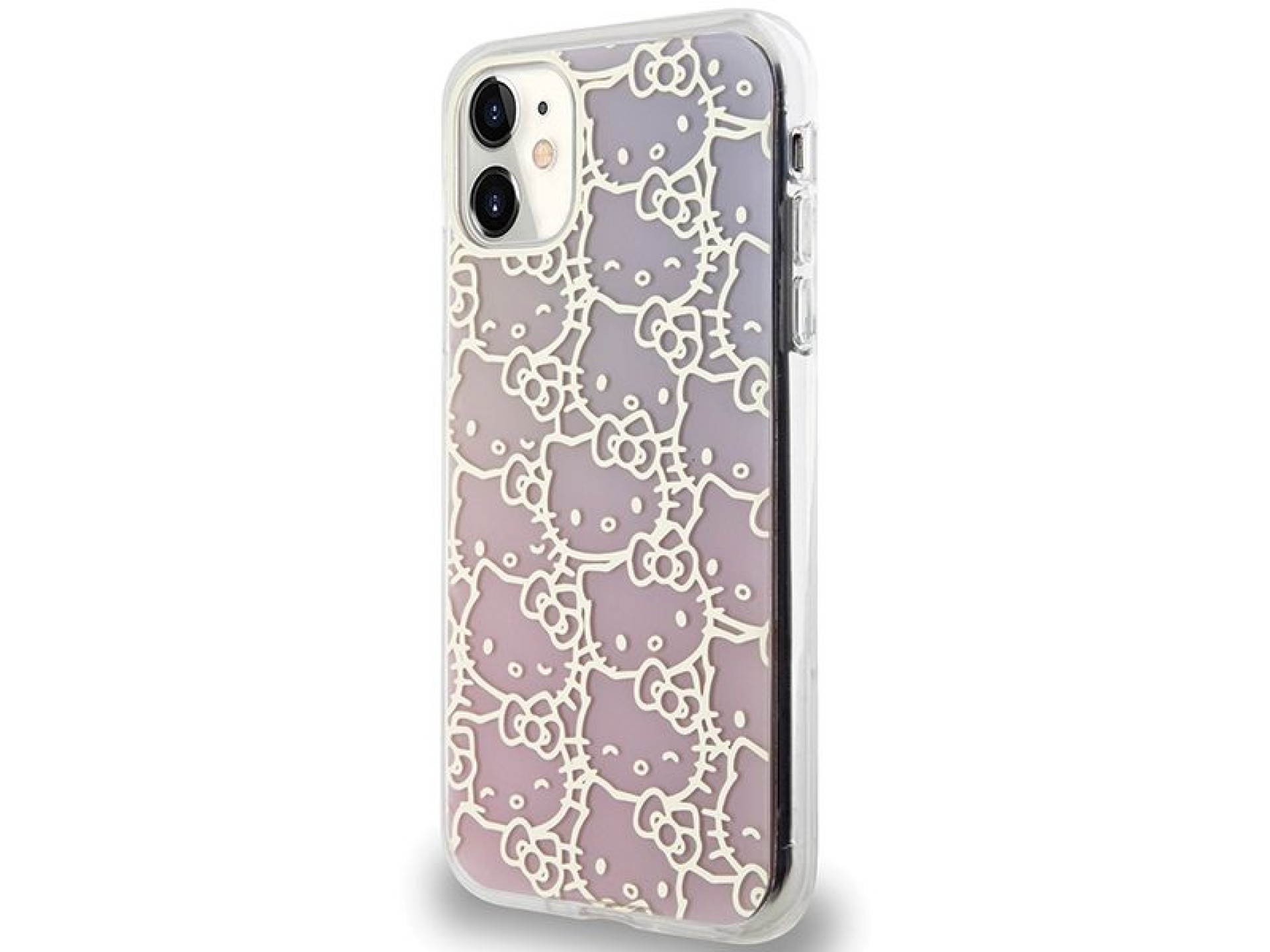 Capa Hello Kitty IML Gradient Electrop Crowded Kitty Head para iPhone 11 / Xr - Rosa