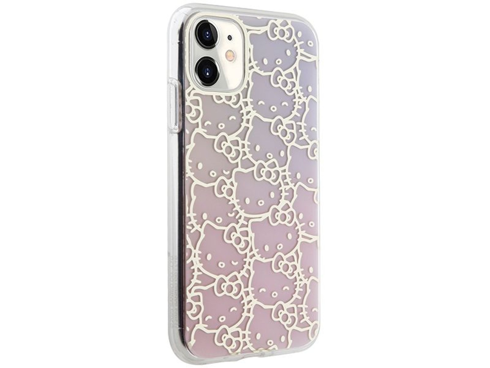 Capa Hello Kitty IML Gradient Electrop Crowded Kitty Head para iPhone 11 / Xr - Rosa
