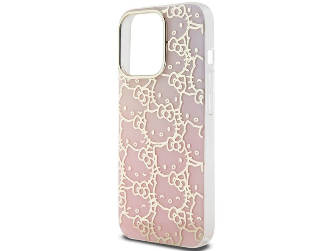 Hello Kitty IML Gradient Electrop Crowded Kitty Head case for iPhone 13 Pro / 13 - pink