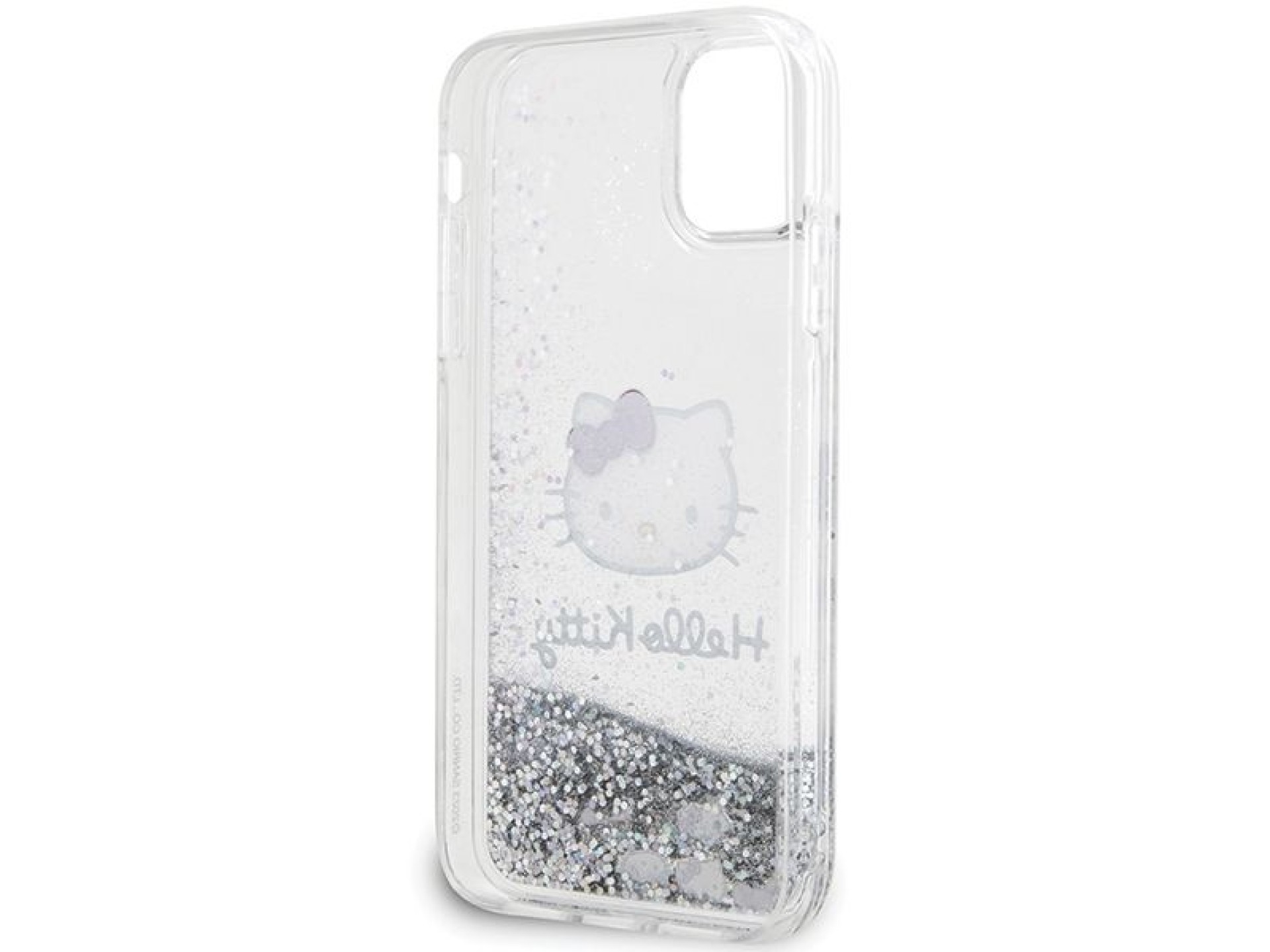 Hello Kitty Liquid Glitter Charms Kitty Head Case for iPhone 11 / Xr - Silver