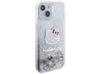 Hello Kitty Liquid Glitter Charms Kitty Head case for iPhone 14 - silver