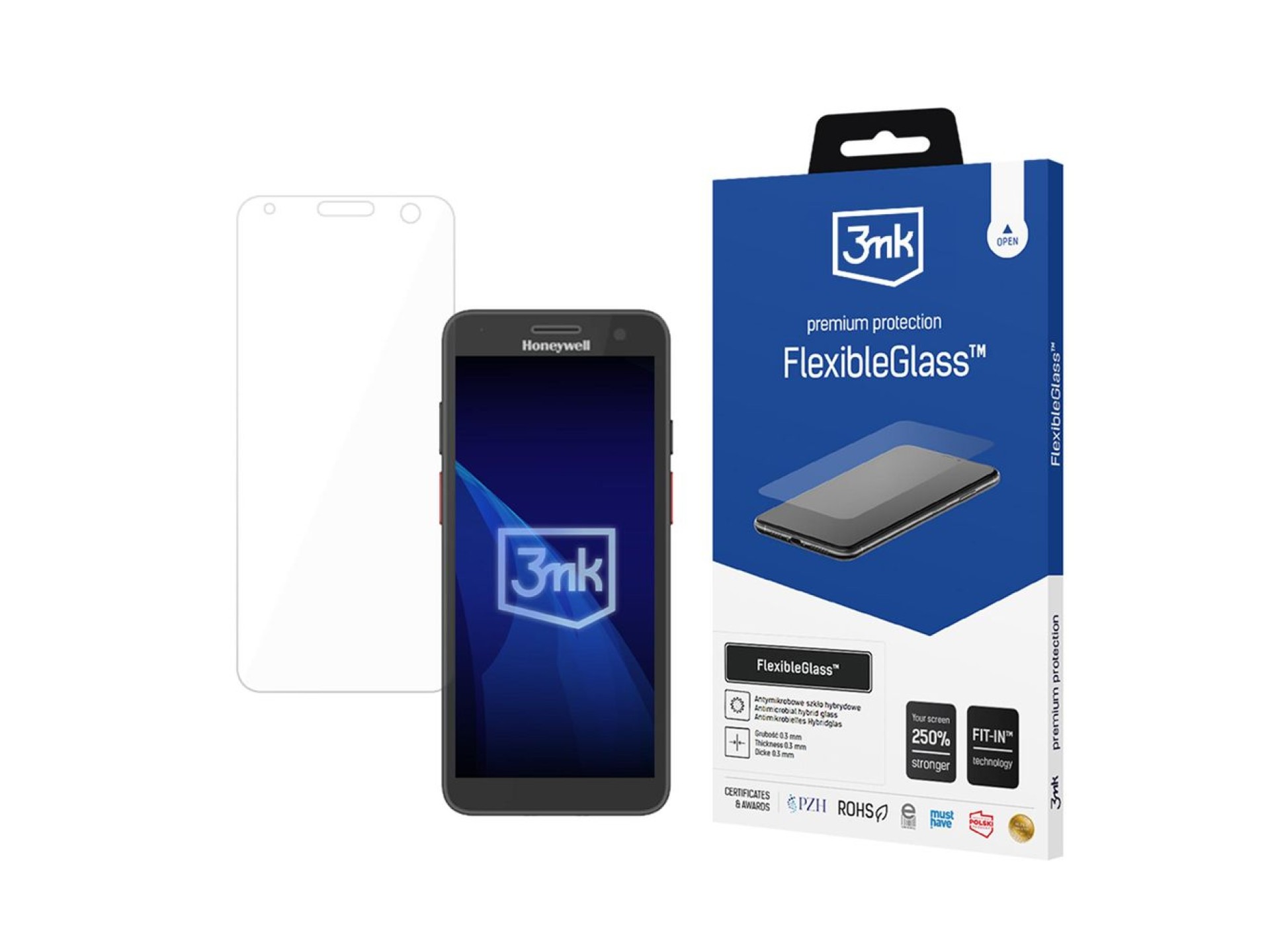 Vidrio híbrido 3mk FlexibleGlass™ en Honeywell CT37