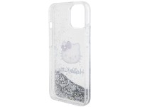 Hello Kitty Liquid Glitter Charms Kitty Head case for iPhone 14 - silver