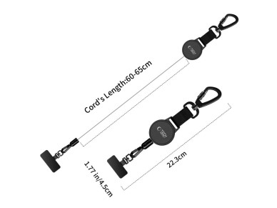 Tech-Protect UrbanLoop Anti-Theft Phone Holder with Retractable Lanyard - Black