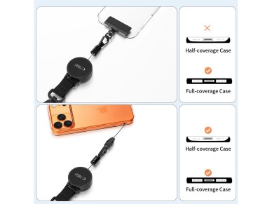 Tech-Protect UrbanLoop Anti-Theft Phone Holder with Retractable Lanyard - Black