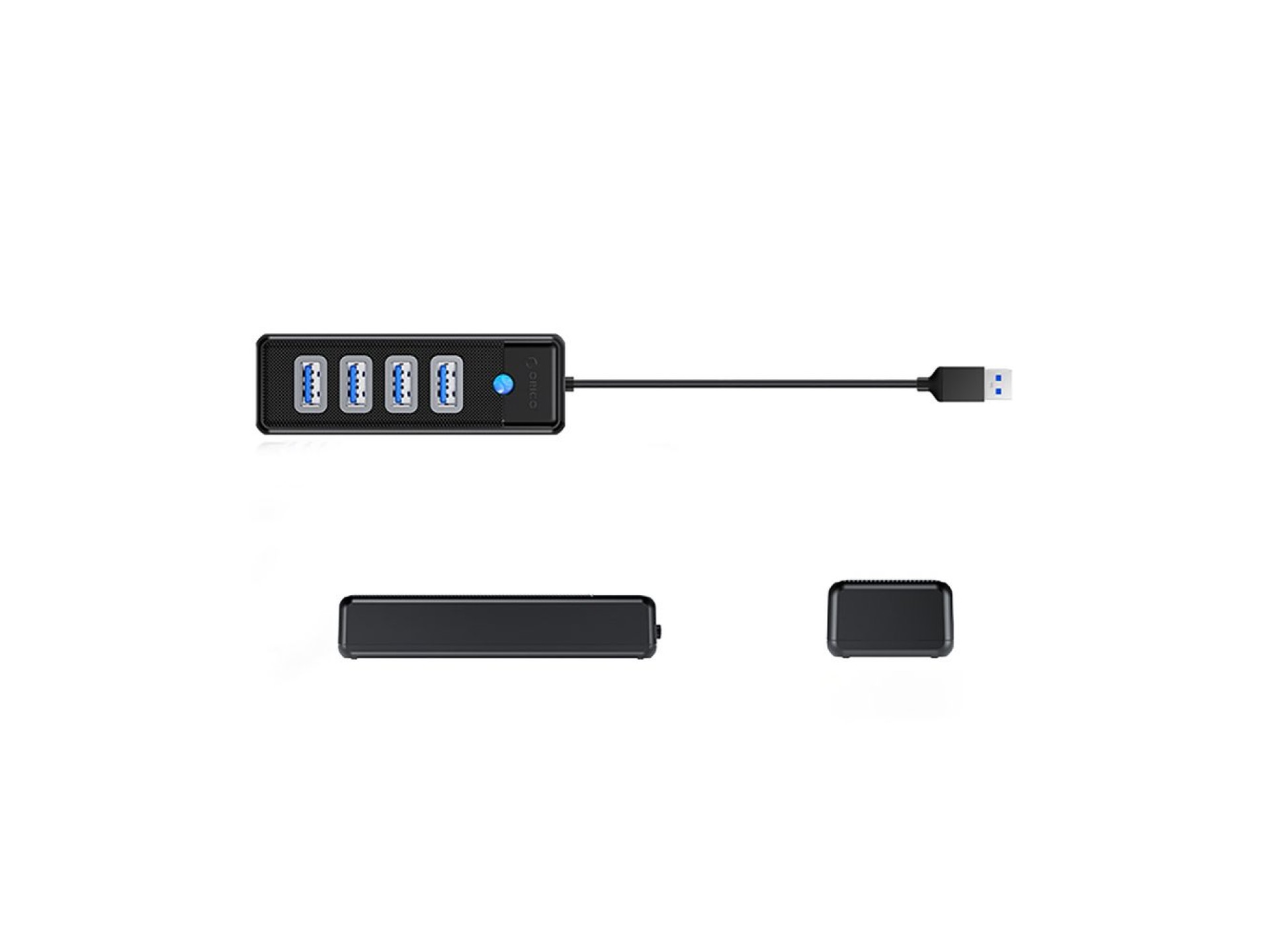Hub Orico PW4U-U3 USB-A / 4x USB-A 3.0 - preto