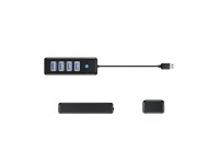 Hub Orico PW4U-U3 USB-A / 4x USB-A 3.0 - preto Hub Orico PW4U-U3 USB-A / 4x USB-A 3.0 - preto