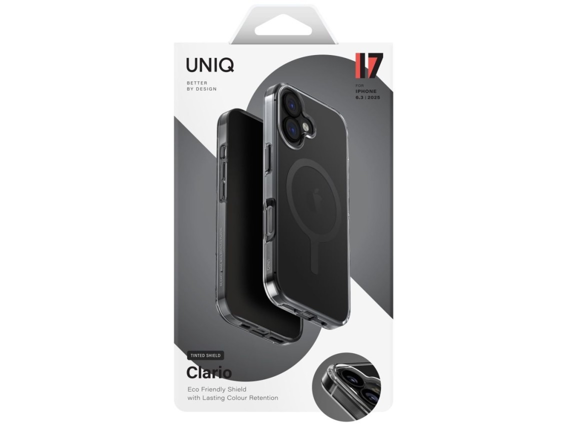 Capa de carregamento Uniq Clario Magclick para iPhone 17 - Preta