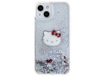 Hello Kitty Liquid Glitter Charms Kitty Head case for iPhone 15 - silver Hello Kitty Liquid Glitter Charms Kitty Head case for iPhone 15 - silver