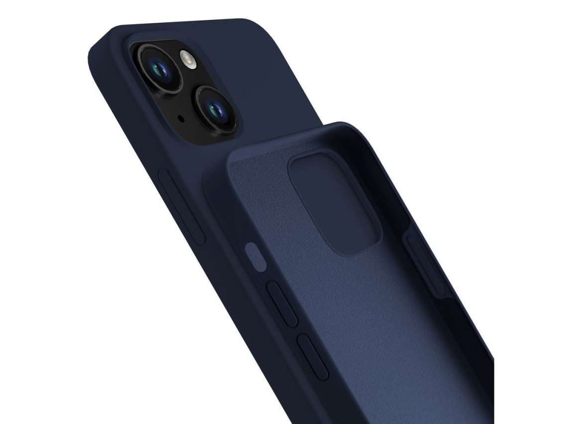 Capa de silicone 3mk para iPhone 15 Plus - Azul Marinho