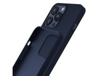 Funda de silicona 3mk para iPhone 15 Pro Max - Azul marino Funda de silicona 3mk para iPhone 15 Pro Max - Azul marino
