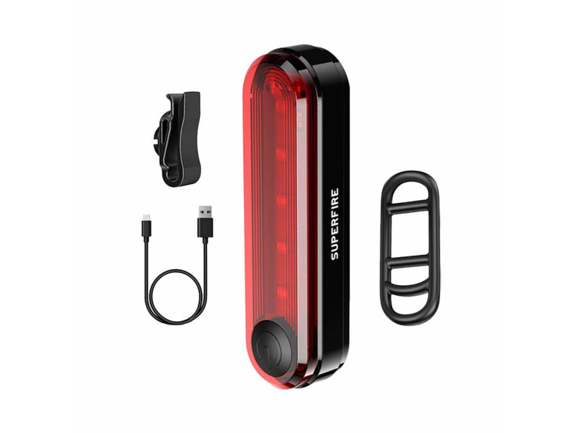 Superfire BTL01 rear bike light, USB, 230mAh