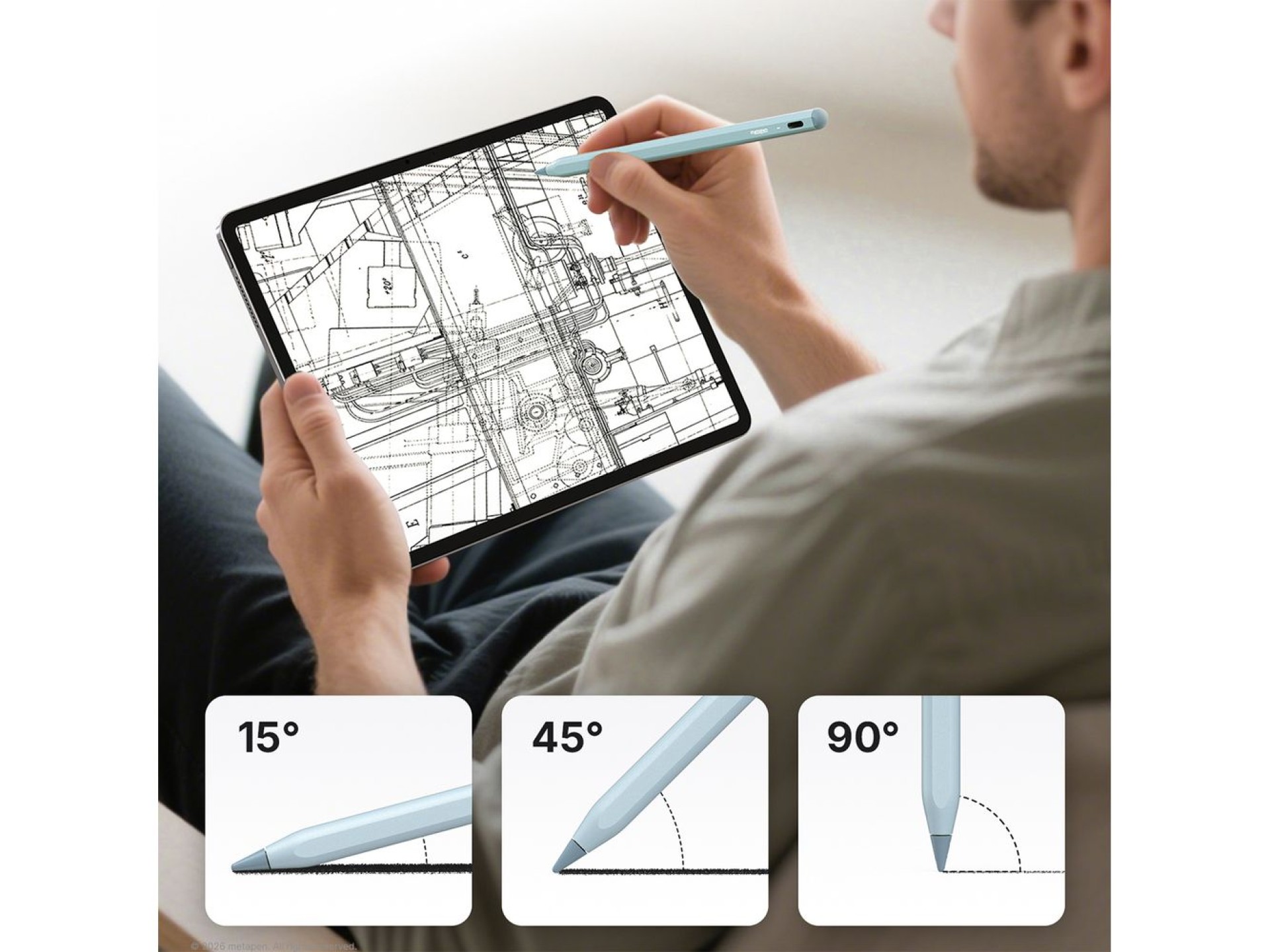 Lápiz óptico activo Metapen A8 para iPad USB-C - Azul