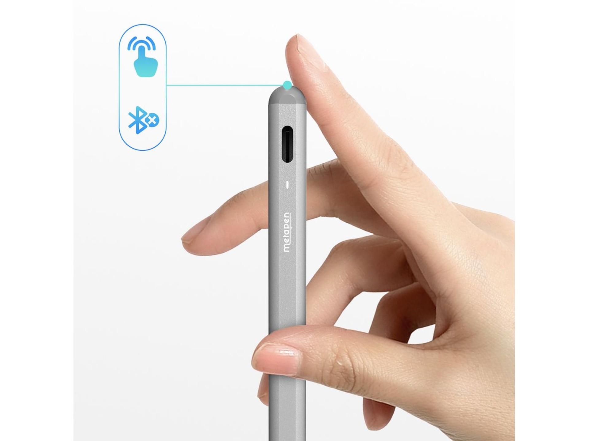 Lápiz óptico activo Metapen A8 para iPad USB-C - Gris