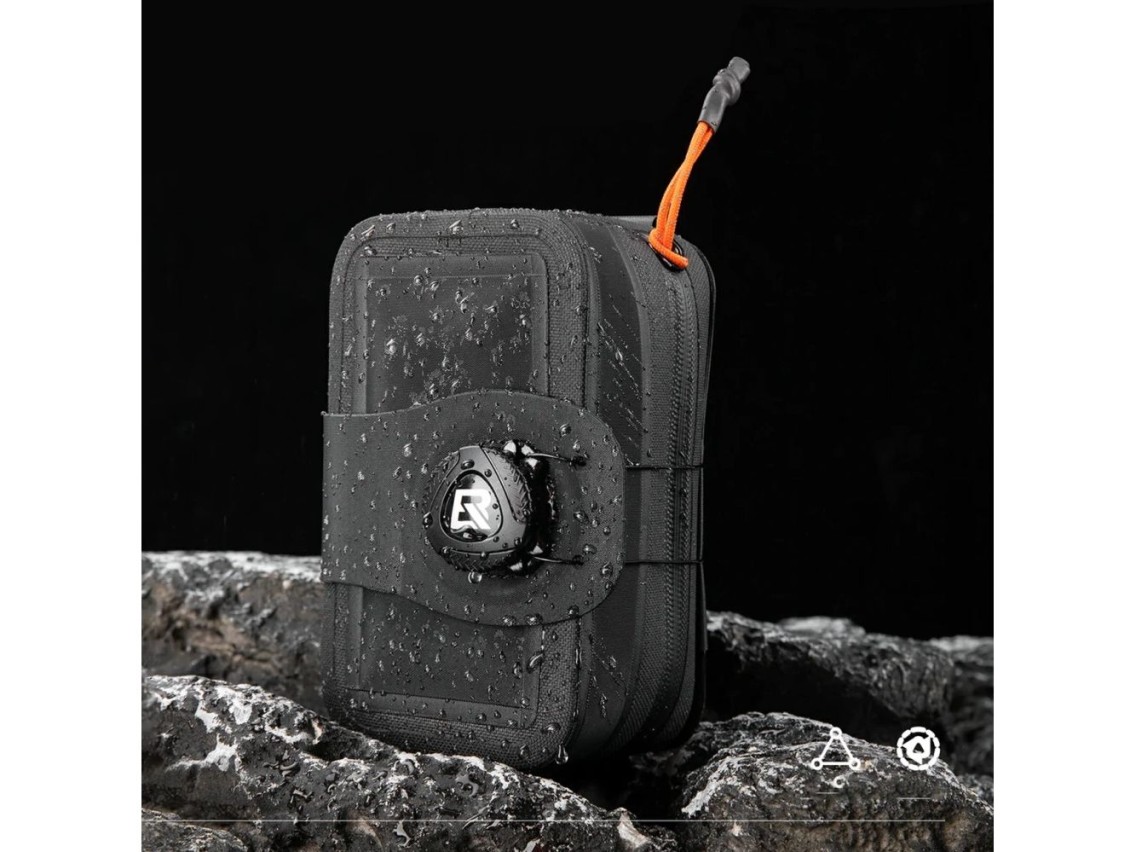 Bolsa de selim multifuncional impermeável Rockbros AS-150 com suporte para garrafa - Preta