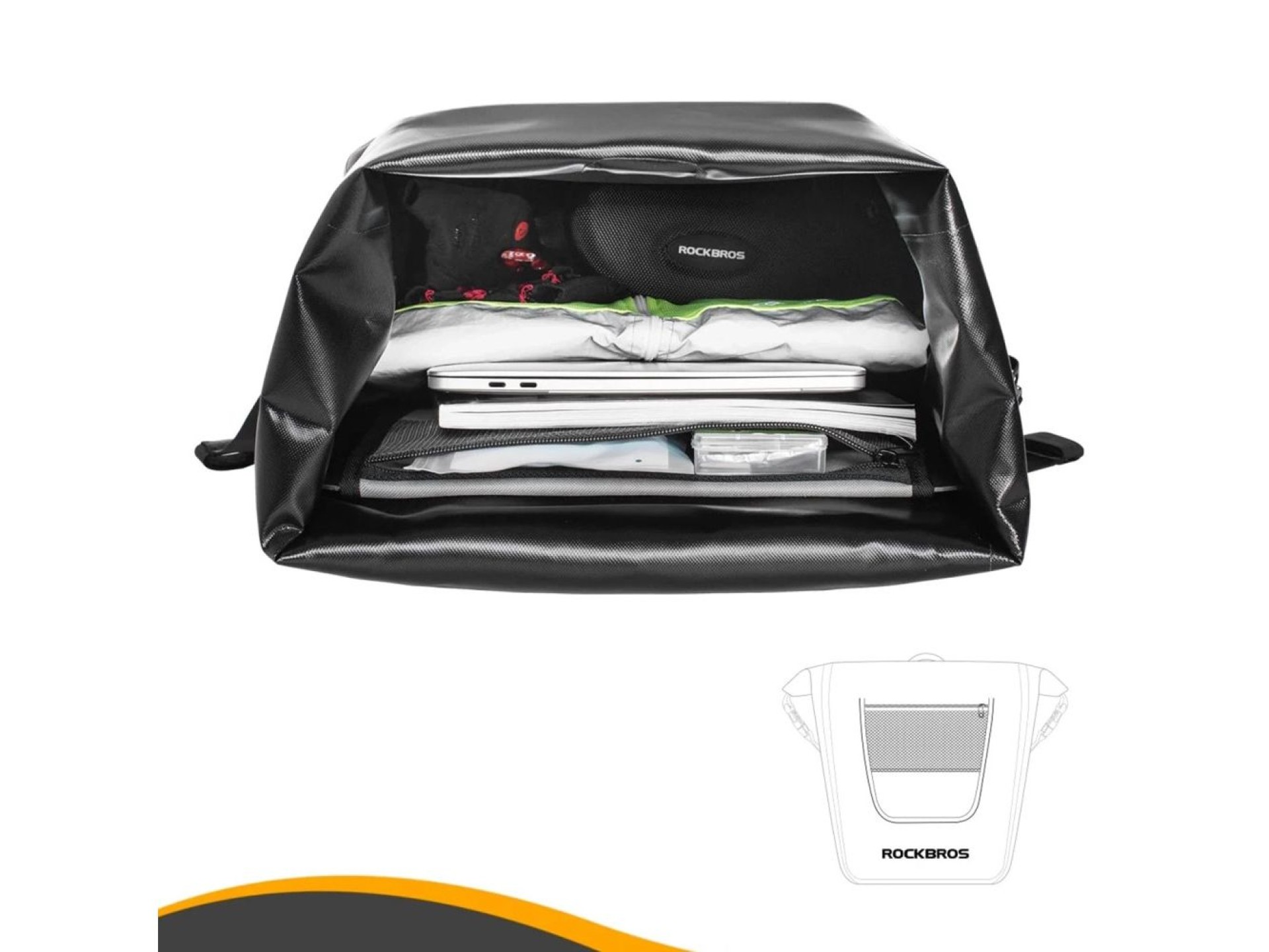 Bolsa de bagageiro impermeável Rockbros AS-001 27L - Preta