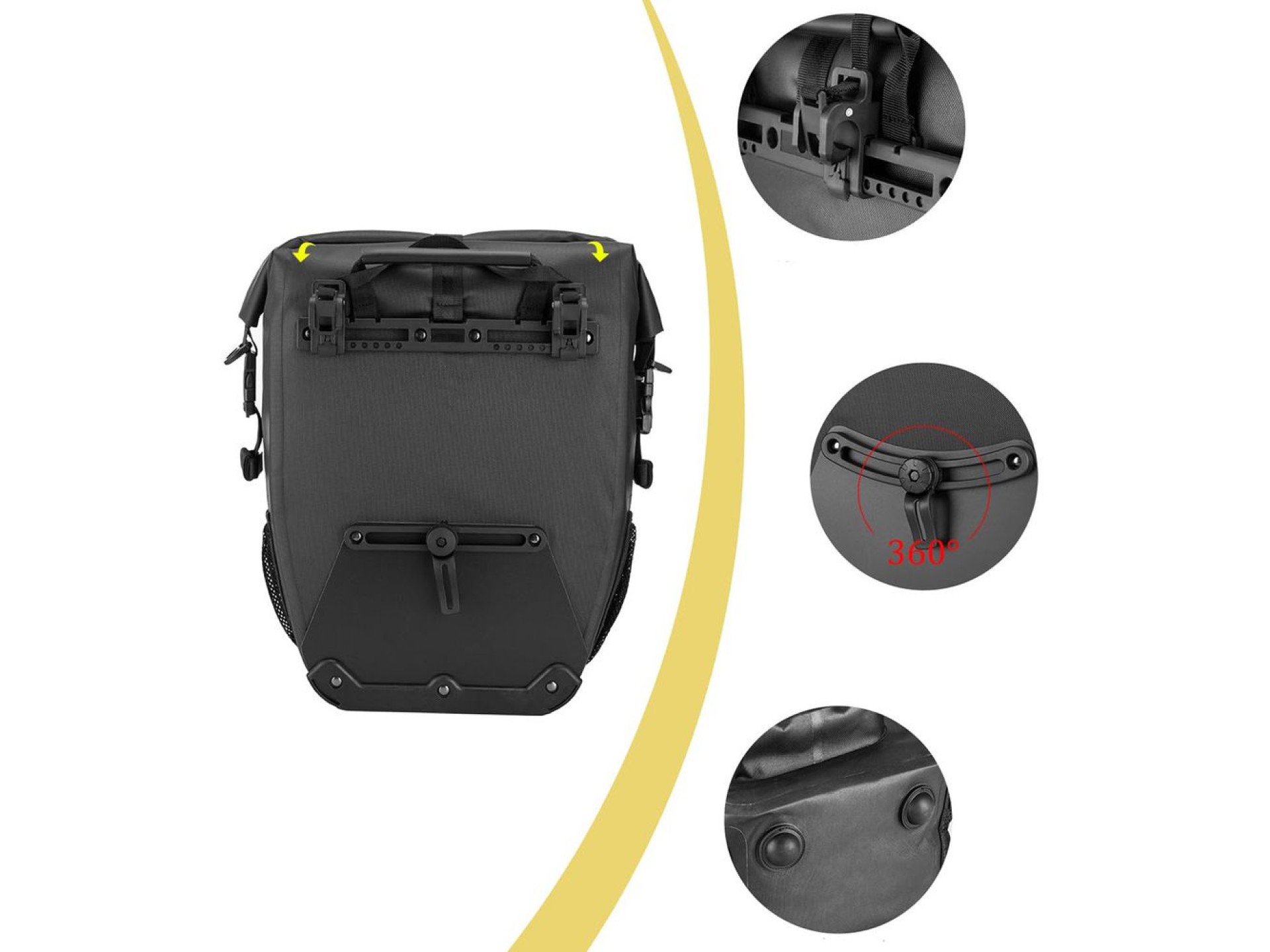 Bolsa de bagageiro impermeável Rockbros AS-001 27L - Preta