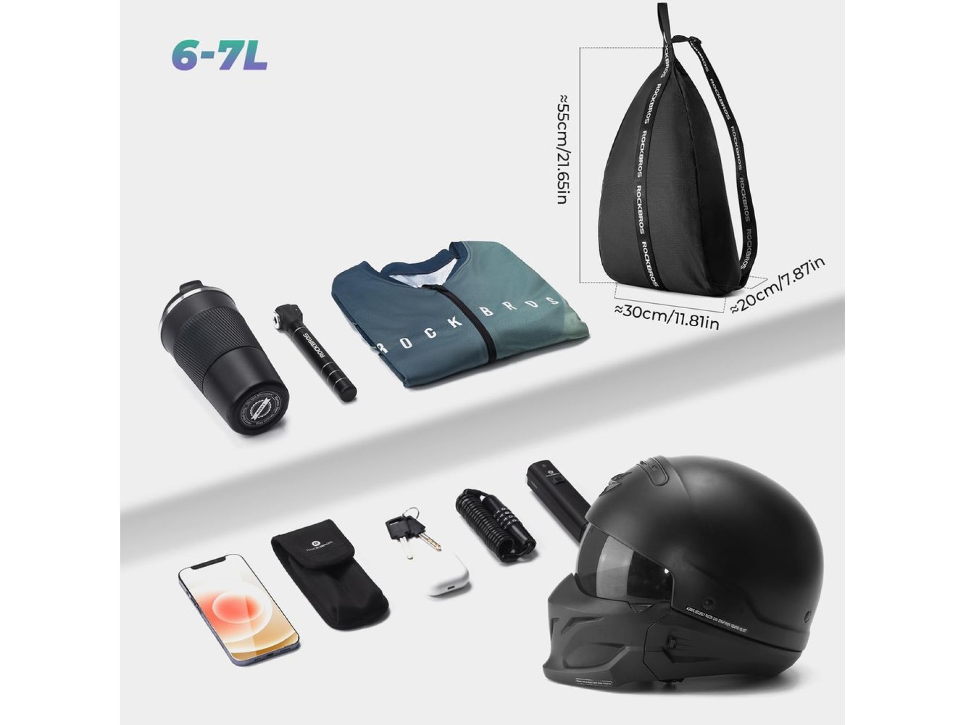 Rockbros H34 Backpack with Helmet Holder - Black