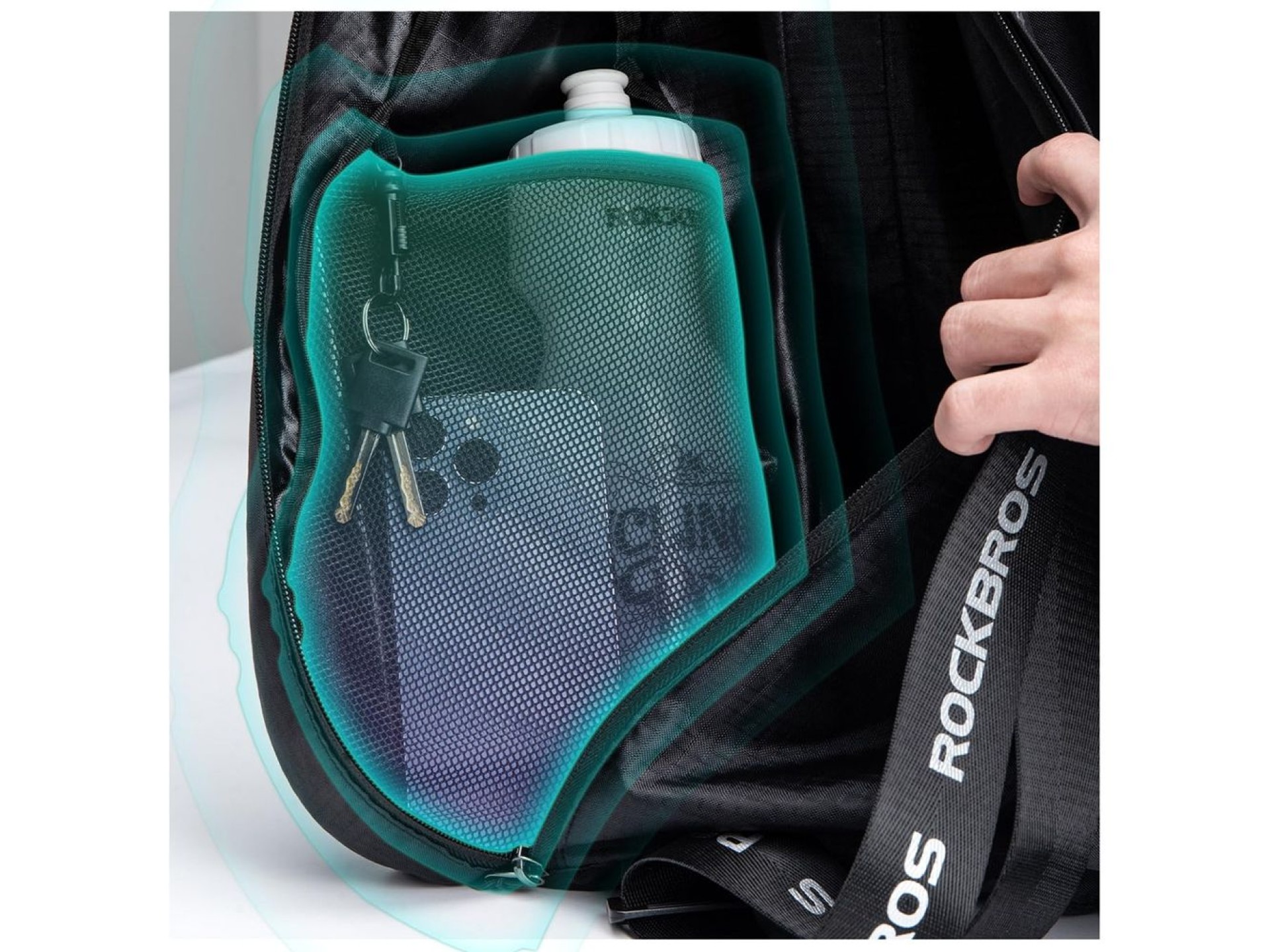 Rockbros H34 Backpack with Helmet Holder - Black