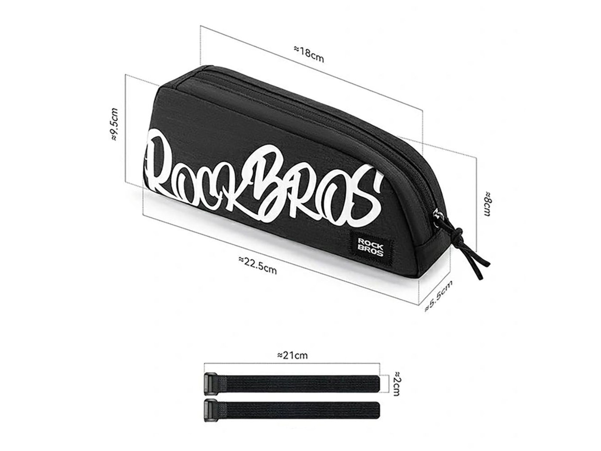 Bolsa de quadro superior para bicicleta Rockbros G009 Flash Journey 0,8L - Preta