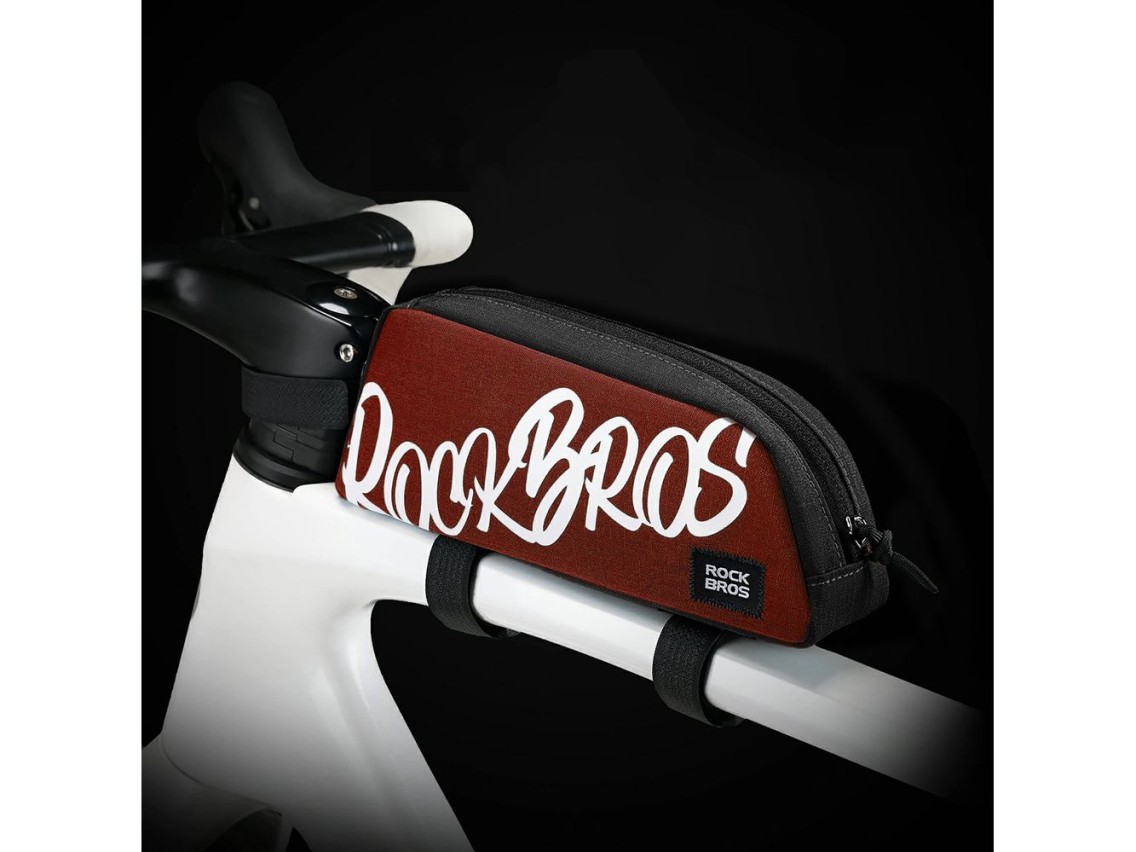 Bolsa de quadro superior para bicicleta Rockbros G009 Flash Journey 0,8L - Vermelha